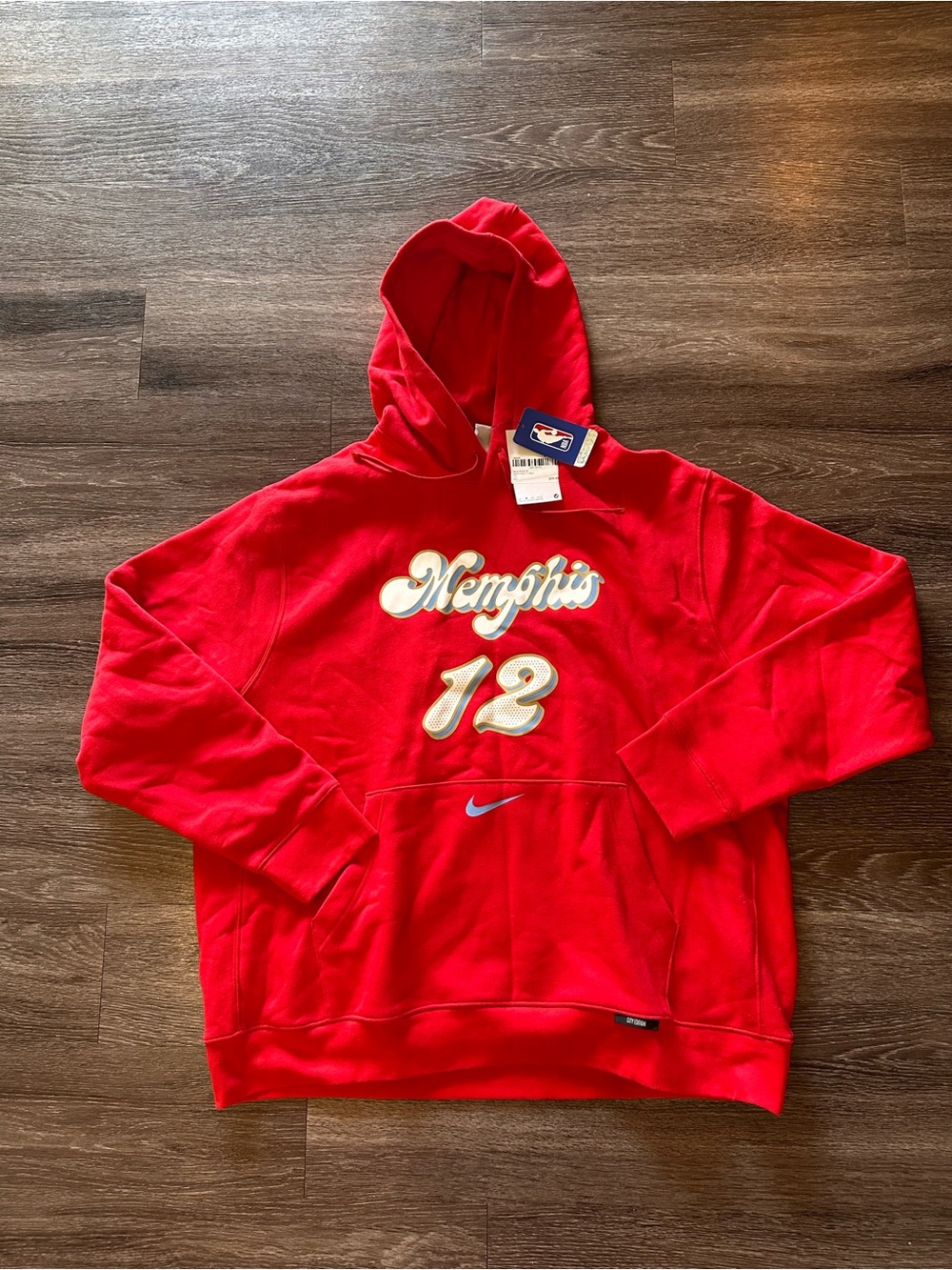 Nike Memphis Grizzlies Ja Morant #12 NBA City Edition Red Hoodie Men's 2XL NWT